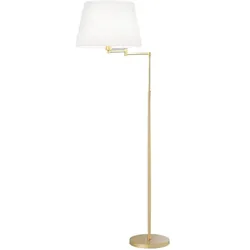 Perenz LED-Stehleuchte, mattgoldenes Metall, weißer Schirm, verstellbares Gelenk, modernes Design für Innenräume, 1x35 W E27