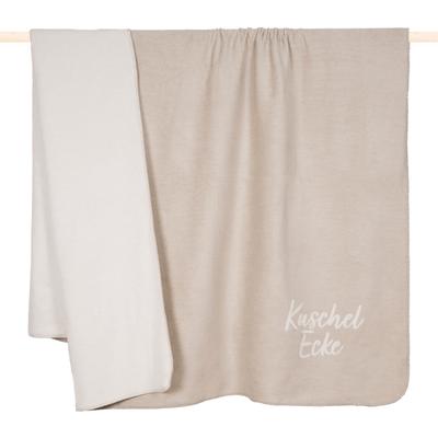 Wohndecke PAD "COZYUP", beige (taupe, braun dog), B:150cm L:200cm, Baumwolle, Polyacryl, Wohndecken, Wohndecke, Jacquard-Webung mit modernen Designs – Textur trifft Statement
