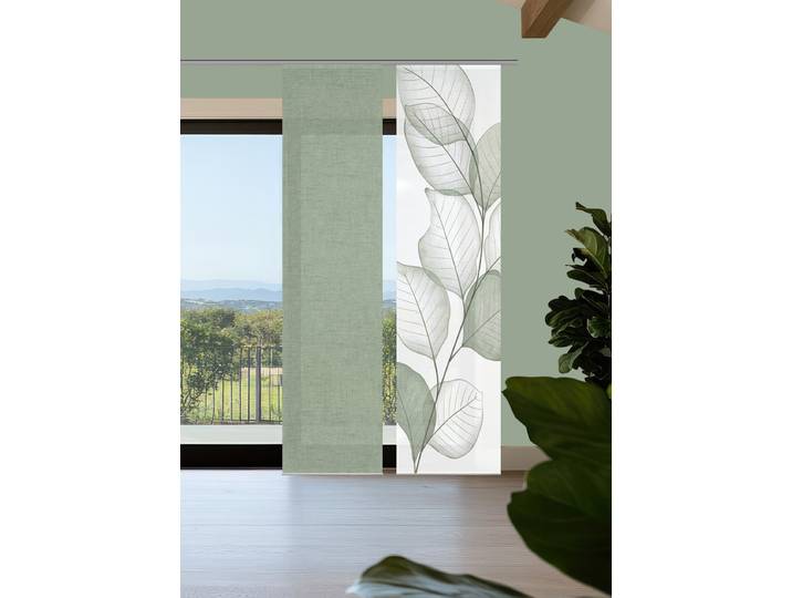 Schiebevorhang Yule 60 x 260 x 1cm Grün/Salbei 2er Set