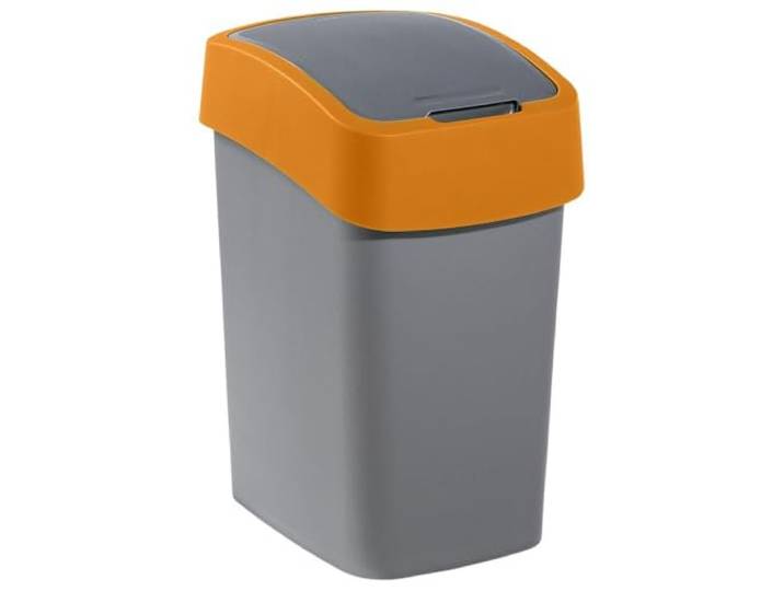 CURVER Afvalcontainer Flip B, 25 L, zilver/oranje
