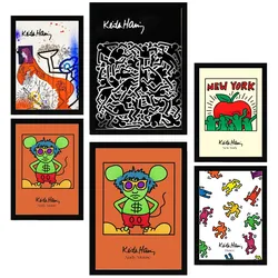 POSTER Set Mit 6 Ikonische Keith Haring Pop Art A3 & A4 Schwarzer Rahmen