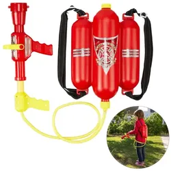 Relaxdays 4 x Feuerwehr Wasserspritze Kinder Gelb,Rot,Schwarz