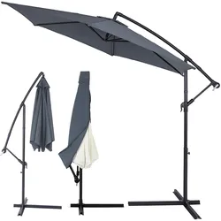 Kingsleeve Ampelschirm 330 cm UV 50+ Anthrazit mit Abdeckung