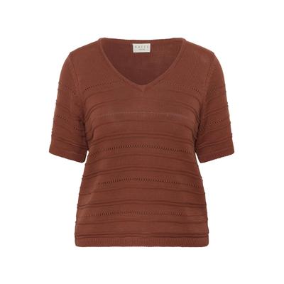 Strickpullover KAFFE CURVE "Damen Strickpullover KCmelia", Damen, Gr. L, braun (henna), Obermaterial: 50% Baumwolle CO. 50% Polyacryl PAN., Pullover Strickpullover