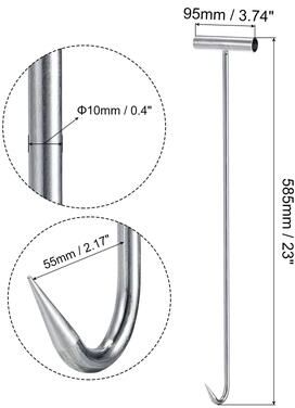 Unique T-Handle Meat Boning Hook, Galvanized T Hooks for Restaurant 2 Pieces