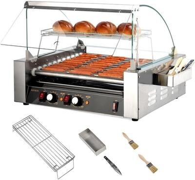 Electric Stainless-Steel Hot Dog Grill Cooker Machine