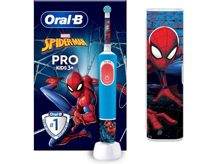 Oral-B Pro Kids Elektrische Tandenborstel - Spiderman Editie inclusief Reisetui - Voor Kinderen Vanaf 3 Jaar
