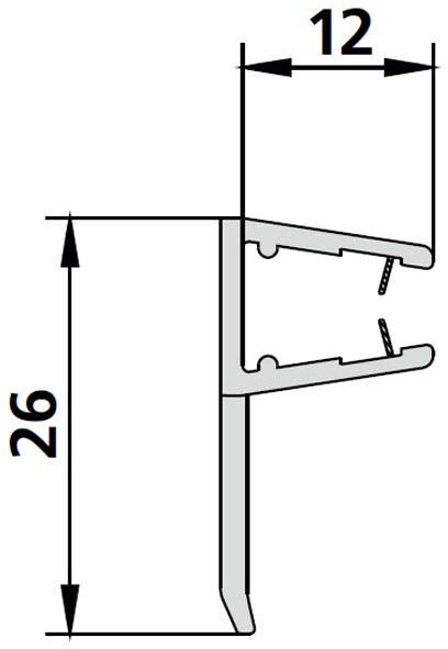 Kermi gasket vertical for Ibiza 2000 quadrant with sliding doors 6025181