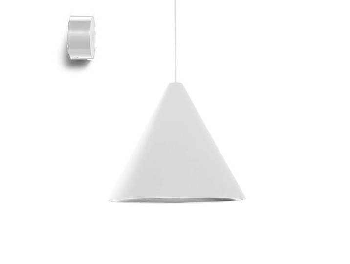 FLOS lampe à suspension STRING LIGHT CÔNE 12 mètres avec rosace au mur BLANC