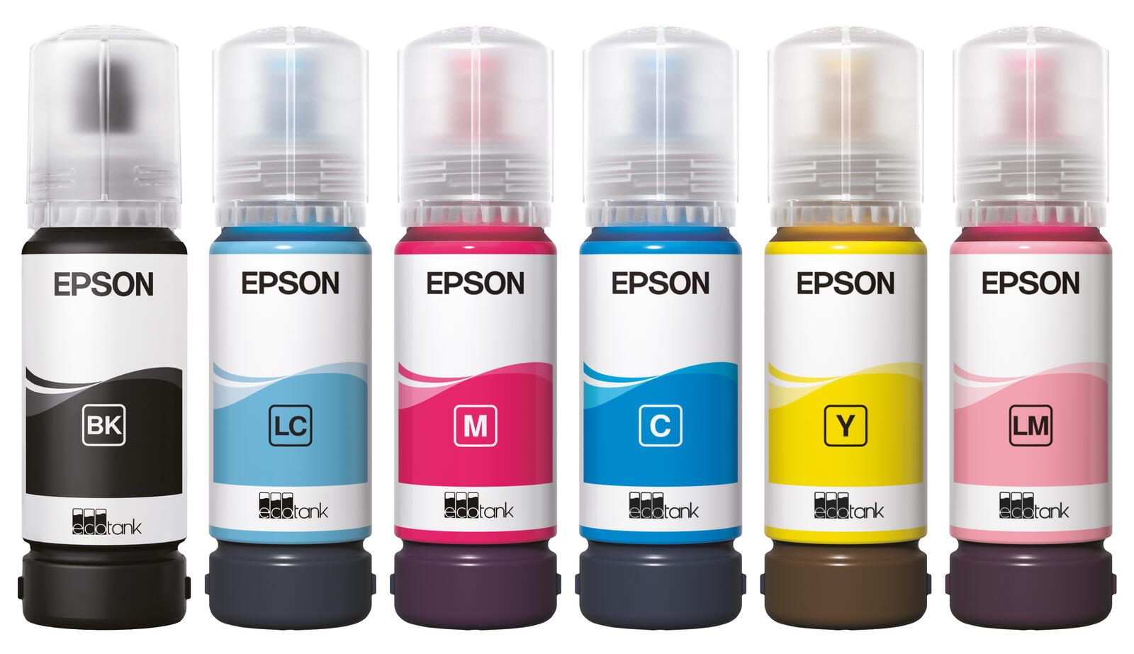 Epson Original EcoTank 107 Tintenflaschen - 6er Multipack schwarz, cyan, magenta, gelb, cyan hell, magenta hell OP107set