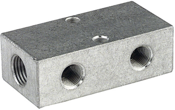Riegler Barrette de distribution, sorties des deux côtés, 2 x 1/4, 3 + 3 x 1/8, alu (VT 15133)