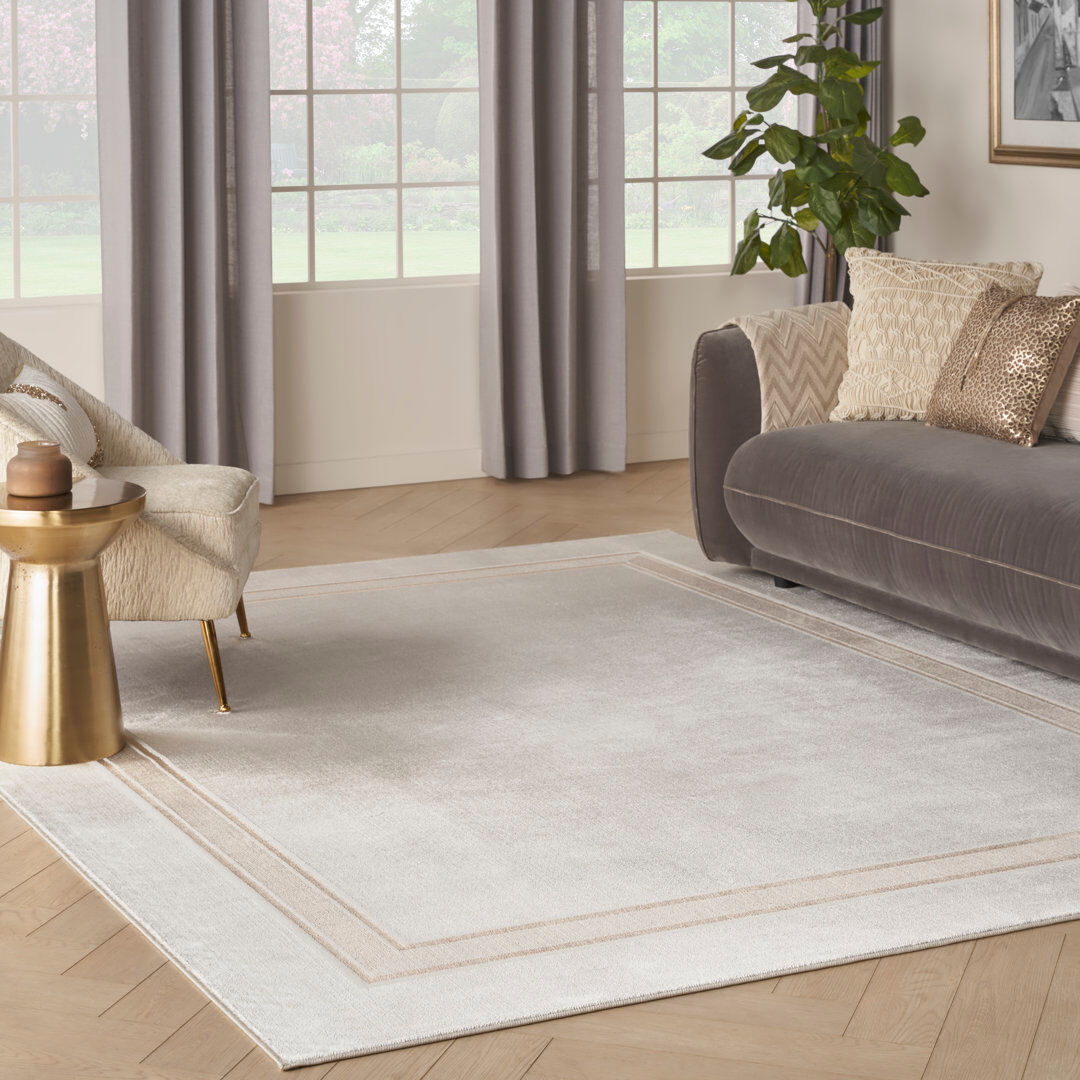 Ebern Designs Maag Area Rug Ivory/Cream Rectangle 274 x 366cm