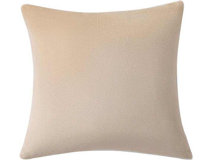 Kissenbezug GOODPRODUCT Sennu , sand, B:50cm L:50cm, Polyester, Polyester, Kissenbezüge, Kissenbezug, doppellagig, Kissenhülle, weich, Teddyoptik Rückseite, Kissenbezug