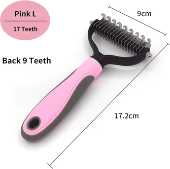 Uplift Curations Professional Pet Deshedding Brush Dog And Cat Hair Remover Comb pink L