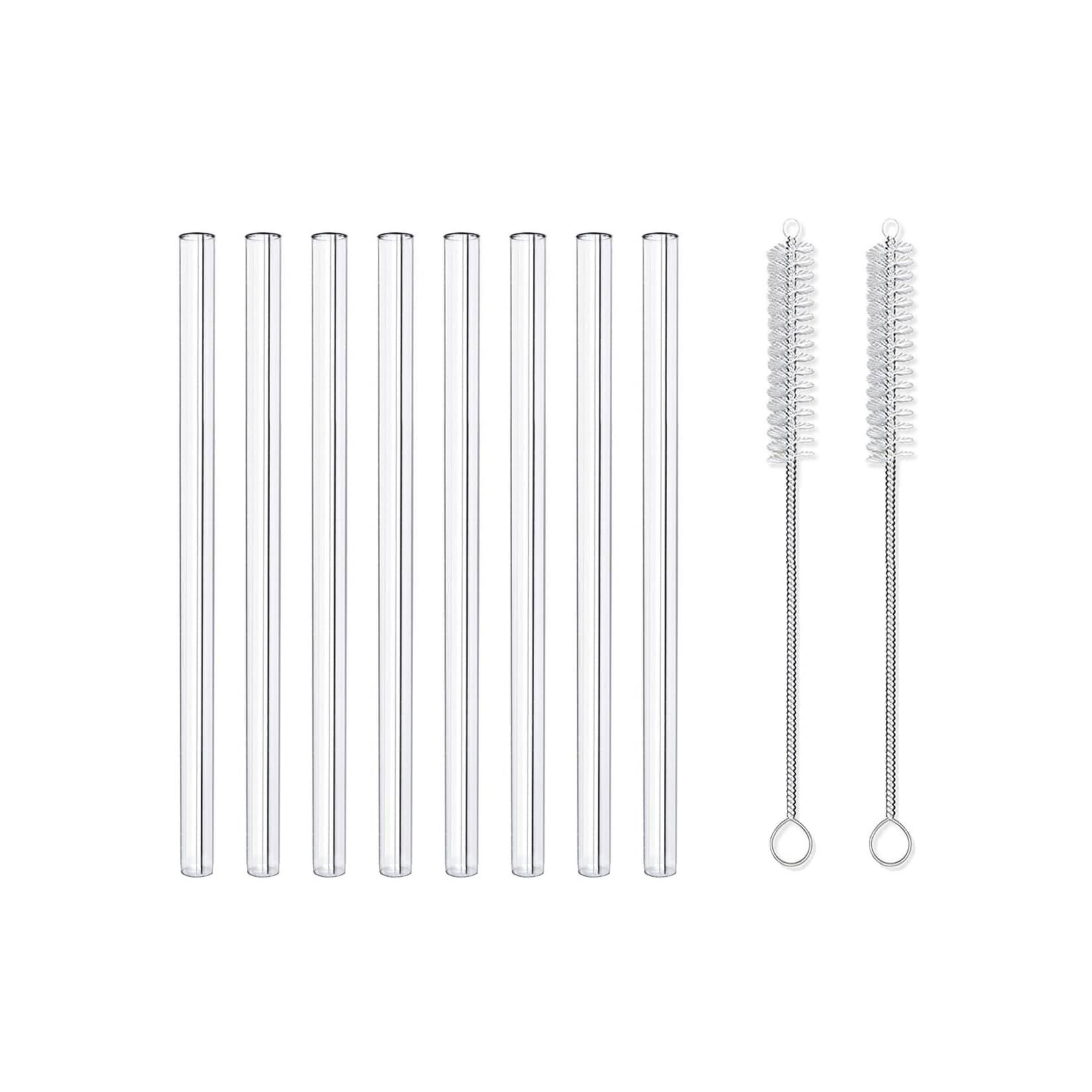 LA VAGUE Wiederverwendbares Glastrinkhalm-Set SMOOTHIE PETITE