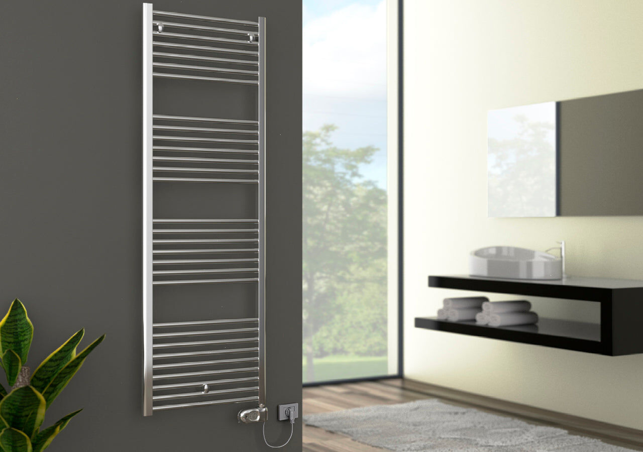 Cordivari scaldasalviette elettrico Lisa 22 cromato con termostato ambiente digitale Varie Misure