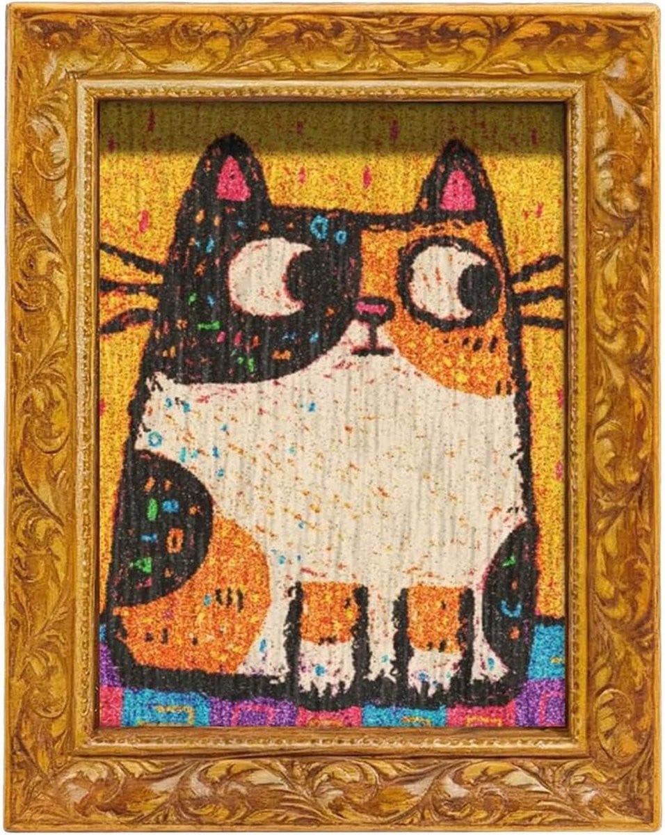 Houten fotohouder met grappig kattenontwerp voor decoratie in de keuken