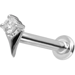 14 Karat Gold Labret mit Innengewinde MOISSANIT + PFEILSPITZE