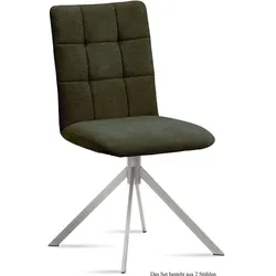 ESSZIMMERSTUHL (2er-Set) Dorise 47x91x60 Edelstahl/Khaki