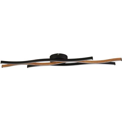 SEARCHLIGHT LED Deckenleuchte "Deckenleuchte Bloom, 1-flammig", schwarz, 1, H: 6,5cm, 1 Stk., Leuchten, Mit Holzoptik, LED Deckenleuchte