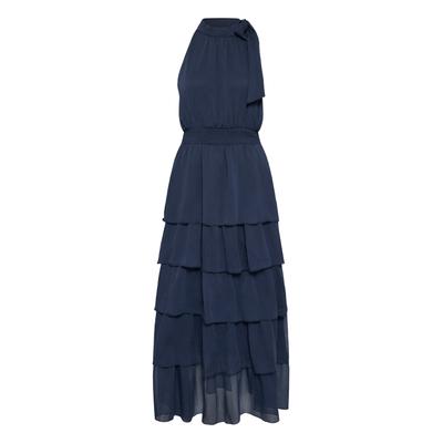 Midikleid B.YOUNG "Damen Fest BYXIMMA", Damen, Gr. 38, N-Gr, blau (schwarz sapphire), Obermaterial: 100% Polyester PES., Kleider Midikleid