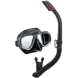 Tusa UC-7519 Splendive Maske-Schnorchel-Set - schwarz schwarz
