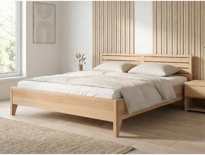 Bett Kernbuche „Nina“ 200 x 200 cm Massivholz Buche
