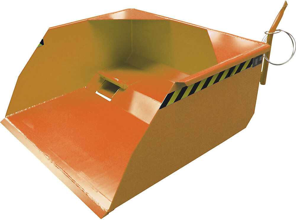 Staplerschaufel BSM, mechanisch mit Öffnung für Gabelzinken, Volumen 0.75 m³, gelborange RAL 2000 eurokraft pro