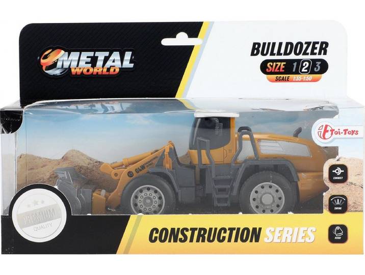 Toi-toys Bulldozer Metal Junior 1:55 Staal Geel/grijs