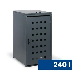 Mülltonnenbox mit Volumen bis 240 l, 123,5 x 67 x 77,3 cm, grau