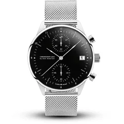 ABOUT VINTAGE - 1844 CHRONOGRAPH - steel - black - mesh / 41 MM