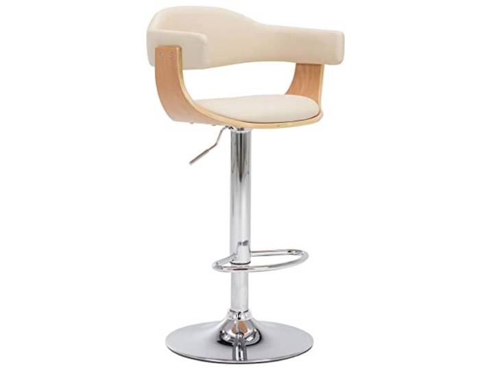vidaXL Barhocker 2 STK. Creme Bugholz und Kunstleder