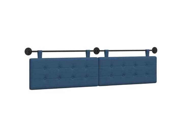KKgypkn Modernes Wandmontiertes Kopfteil Blau 210x55x5 cm Stoff mit Halterung und Gurten
