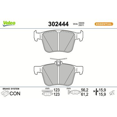 VALEO Bremsbelagsatz, Scheibenbremse 302444 Hinterachse für VW (SVW) CUPRA (FAW)