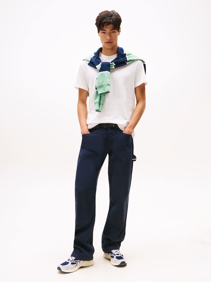 TOMMY JEANS Shirt in Weiß/ Grün - L