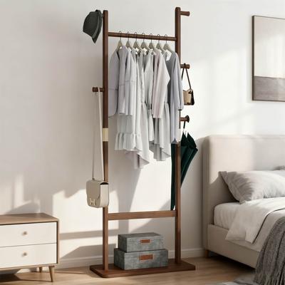 DEVERA Solid Wood Coat Rack Stand, Easy to Assemble Free Standing Hanger