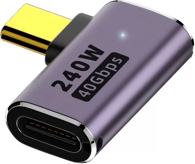 INF Adaptateur Multifonctionnel 240W : USB4.0 Type-C Mâle vers Femelle à Angle Droit, 40Gbps