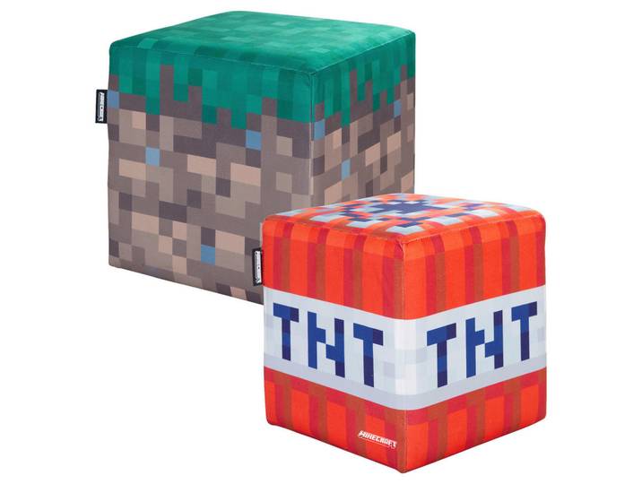 Minecraft Sitzbox, Mehrfarbig, Gaming, 35x35x35 cm, Wohnzimmer, Hocker, Sitzwürfel