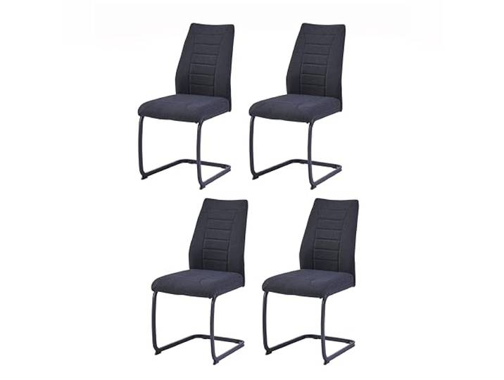 Casa Vital Esszimmerstuhl EMANIA, 4er-Set, 43x60x92 cm, gepolstert, dichter Schaumstofffüller, ergonomisch geformte Rückenlehne, Metallgestell, 120 kg maximale Gewichtsbelastung (Schwarz)