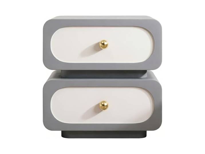 Kx9Lb8d Nachttische Kompaktes Nachttisch-Stack-Design For die Aufbewahrung am Bett im Schlafzimmer(Grigio,Mittel)