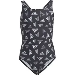 ADIDAS Kinder Badeanzug LOGO SWIMSUIT, Größe 140 in Schwarz Schwarz