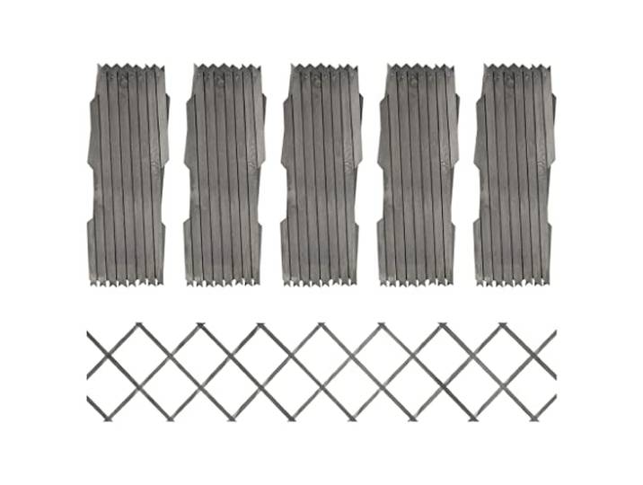 vidaXL 5x Bois de Sapin Massif Clôture à Treillis Barrières de Jardin Panneaux de Clôture Extensibles Patio Arrière-cour Extérieur Gris 180x30 cm