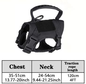 Uplift Picks Adjustable Tactical Pet Harness With Leash For Large Cats And Small Dogs black