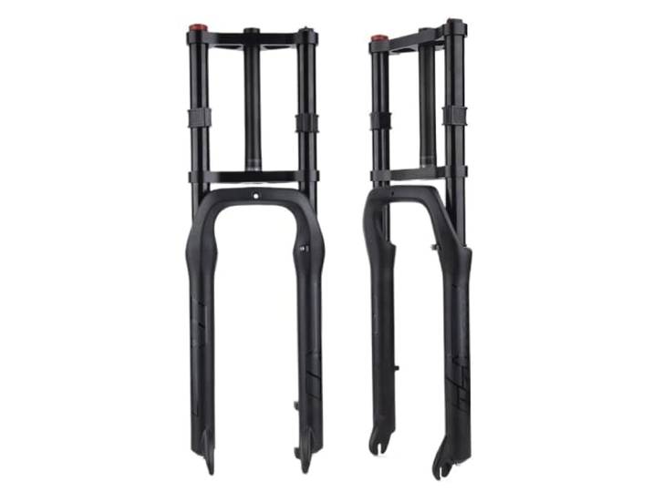 HESHUWEN Federgabel Doppelschulter-Schnee-Fatbike-Gabel 26 20 4,0 Luft-MTB-Fahrradfederung 32mm gerades Rohr 135mm Stoßdämpfer Magnesiumlegierung Fahrrad Federgabel(20 inch)