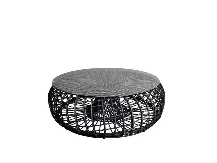 Cane-line Table/tabouret Nest Lava grey, grand, incl. plateau en verre