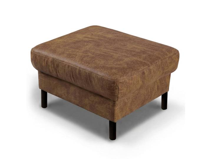 Livetastic Hocker, Braun, Metall, Echtleder, Rindleder, rechteckig, 70x48x60 cm, Stoff-/Lederauswahl, Wohnzimmer, Sessel, Hocker, Sitzhocker