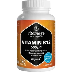 Vitamin B12 500 Ug Hochdosiert Vegan 180 ST