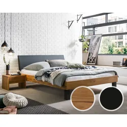 Hasena Pronto Massivholz-Bett Trento Roca/Lecco 140x200 cm / Wildeiche natur / 25 cm