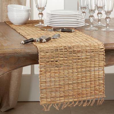 Saro Lifestyle Table Runner With Water Hyacinth Construction