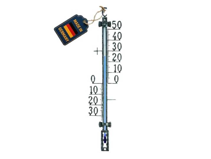 TFA Dostmann Analoge thermometer voor buiten, 12.5001.50, weerbestendig, voor het regelen van de buitentemperatuur, oud tin